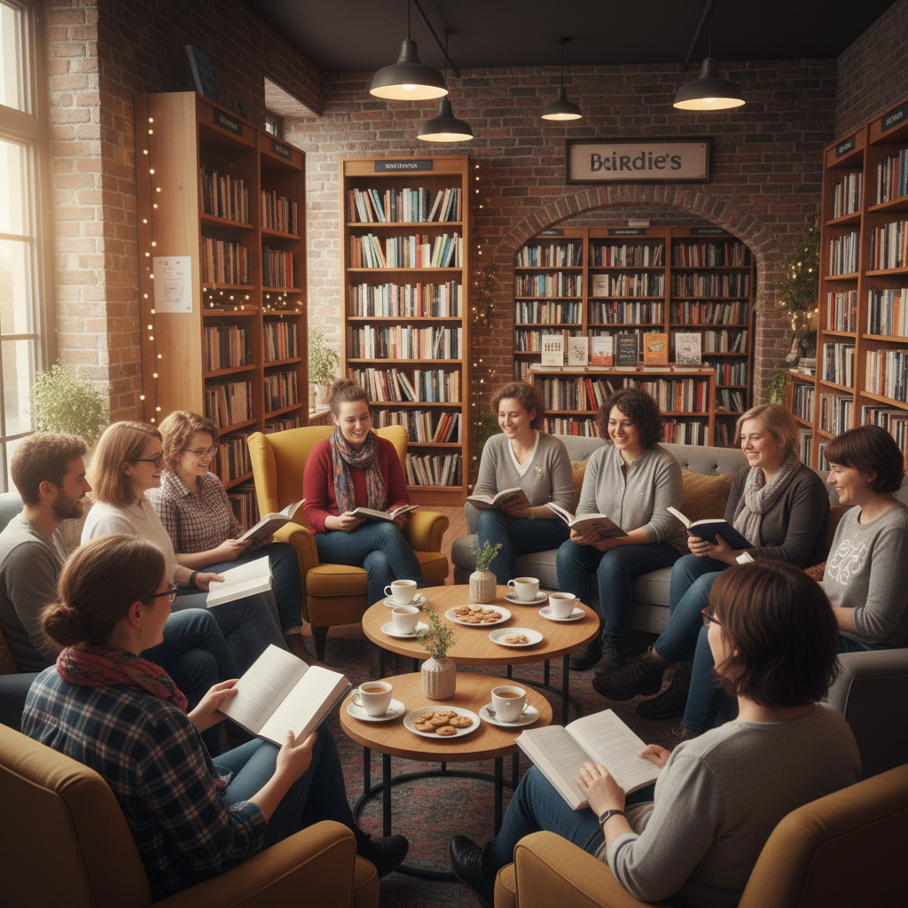 A lively book club event at the bookshop
